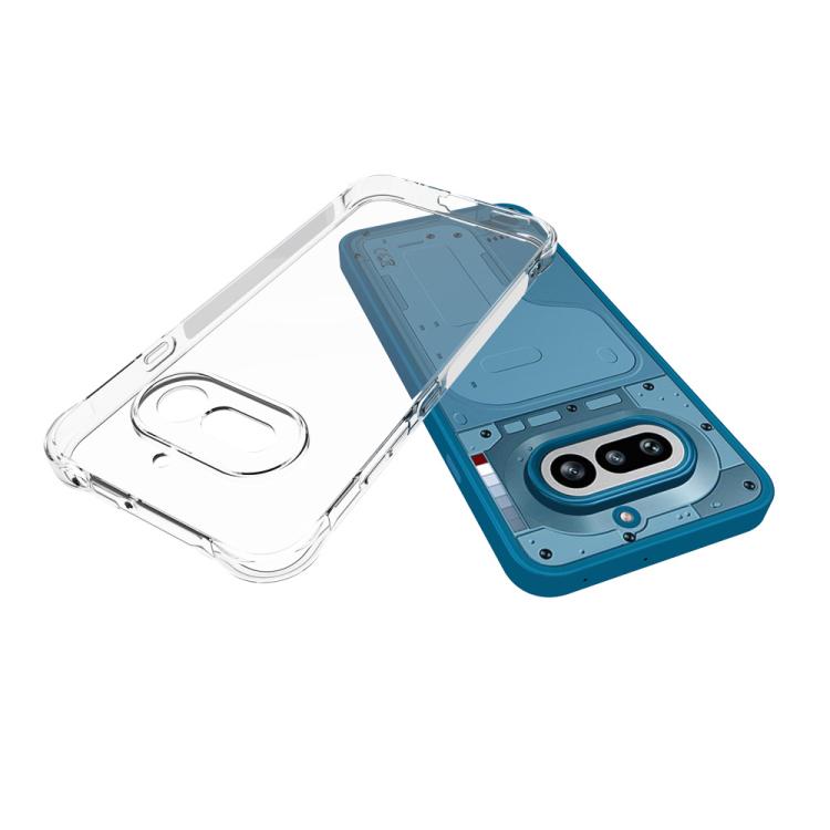 For Nothing Phone 4a WANLONFENG Transparent Four-Corner Shockproof TPU Phone Case with Screen Film - Transparent