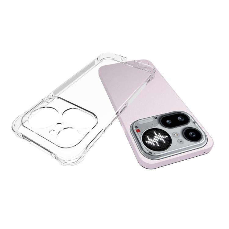 For Nothing Phone 4a Pro WANLONFENG Transparent Four-Corner Shockproof TPU Phone Case with Screen Film - Transparent