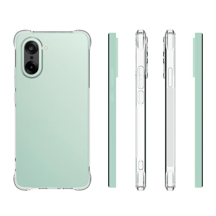 For OnePlus Nord CE5 / Ace 5 Racing 5G WANLONFENG Transparent Four-Corner Shockproof TPU Phone Case with Screen Film - Transparent