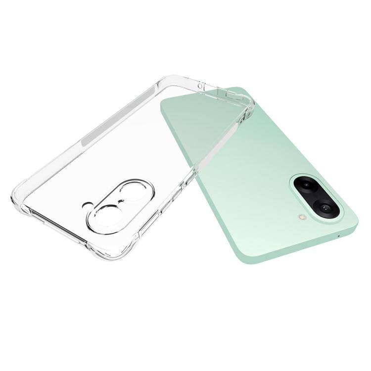 For OnePlus Nord CE5 / Ace 5 Racing 5G WANLONFENG Transparent Four-Corner Shockproof TPU Phone Case with Screen Film - Transparent