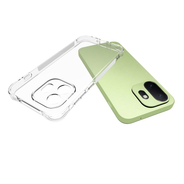For OnePlus 15T 5G WANLONFENG Transparent Four-Corner Shockproof TPU Phone Case with Screen Film - Transparent