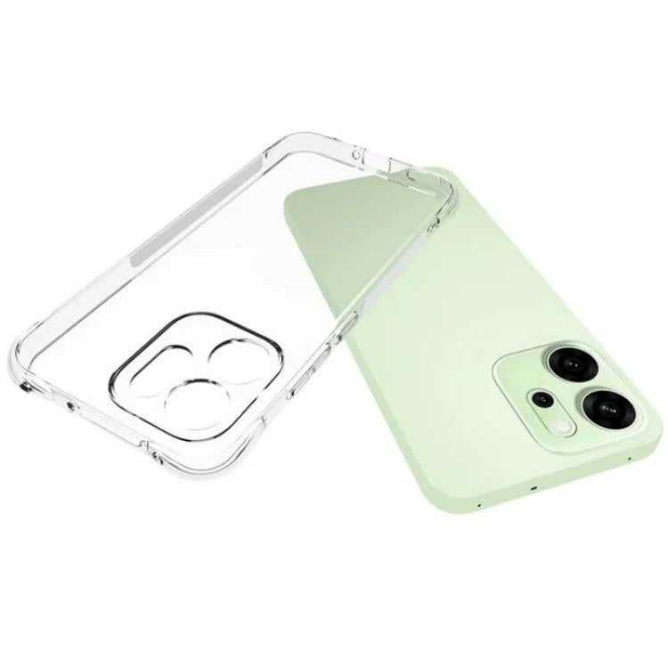 For OPPO Reno14 5G Global WANLONFENG Transparent Four-Corner Shockproof TPU Phone Case with Screen Film - Transparent