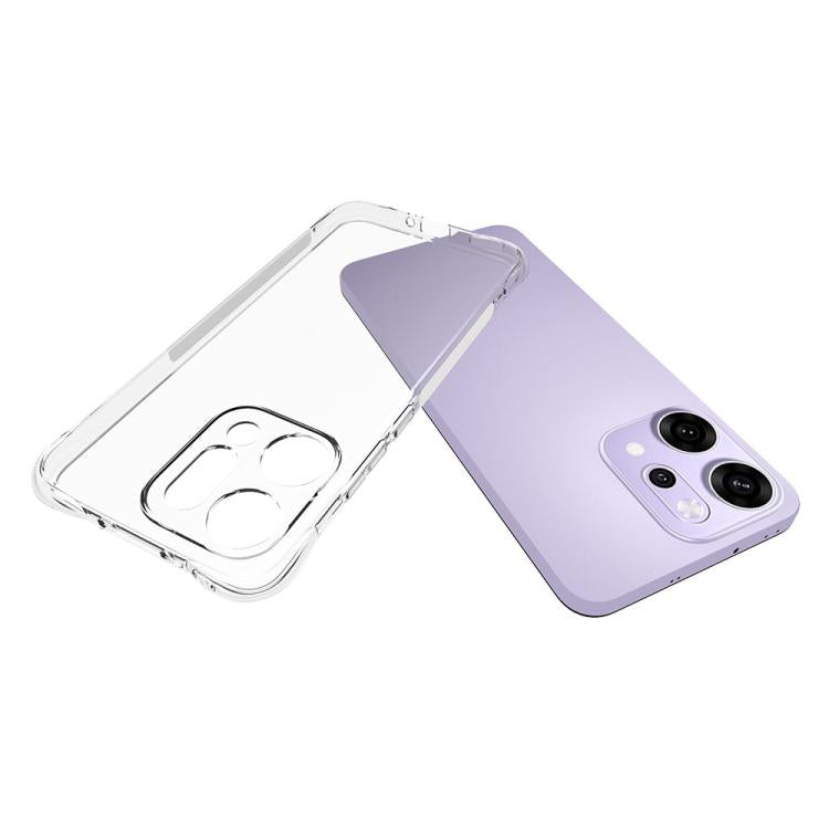 For OPPO Reno14 Pro 5G Global WANLONFENG Transparent Four-Corner Shockproof TPU Phone Case with Screen Film - Transparent