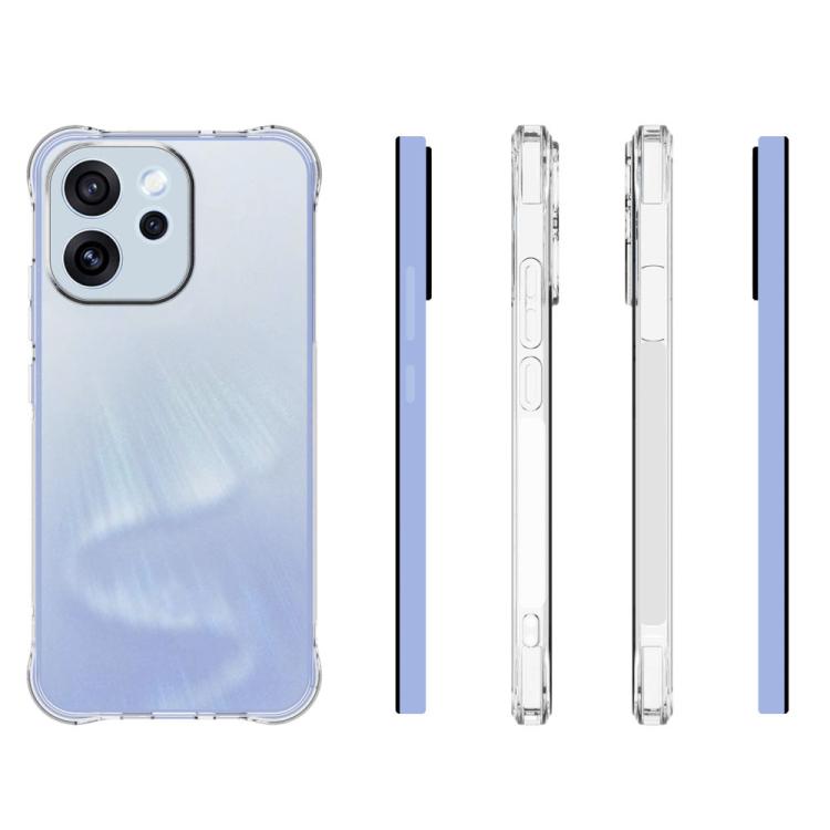 For OPPO Reno15 F 5G WANLONFENG Transparent Four-Corner Shockproof TPU Phone Case with Screen Film - Transparent