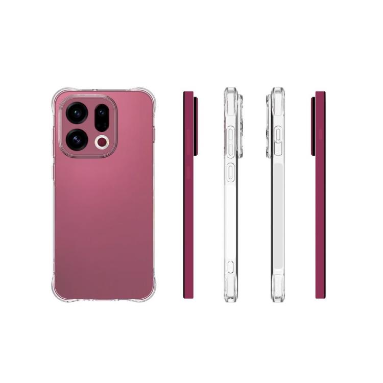 For OPPO Find X9 5G WANLONFENG Transparent Four-Corner Shockproof TPU Phone Case with Screen Film - Transparent