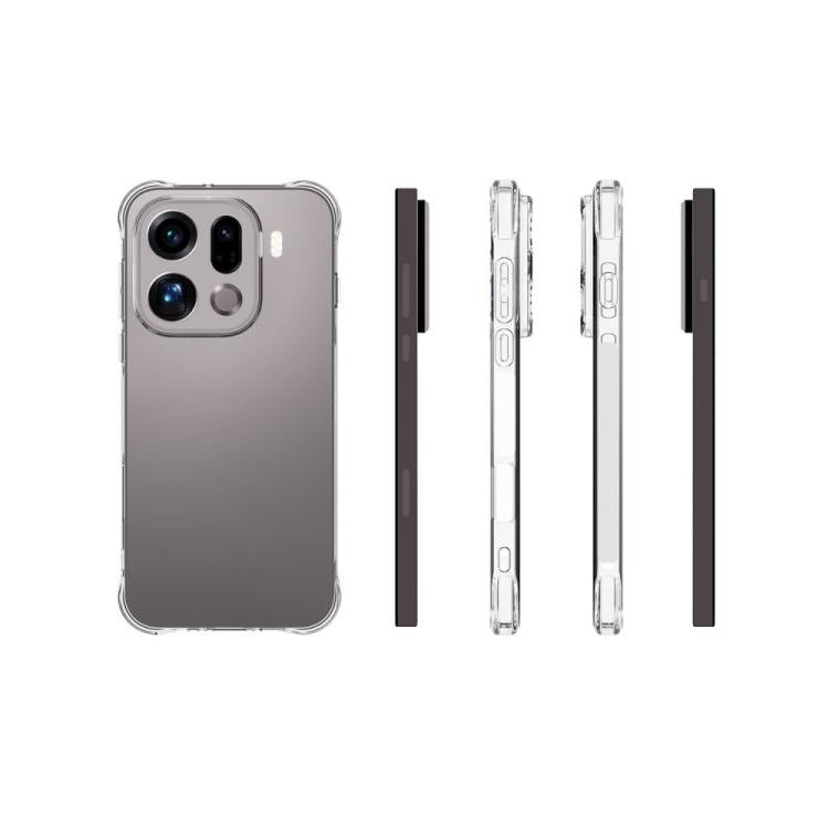 For OPPO Find X9 Pro 5G WANLONFENG Transparent Four-Corner Shockproof TPU Phone Case with Screen Film - Transparent