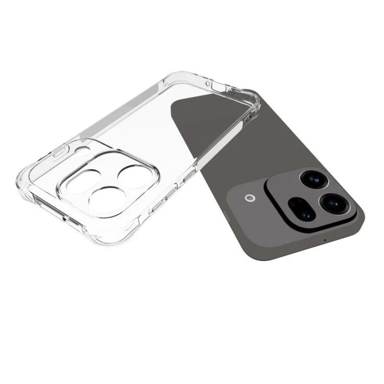 For OPPO Find X9s Pro 5G WANLONFENG Transparent Four-Corner Shockproof TPU Phone Case with Screen Film - Transparent
