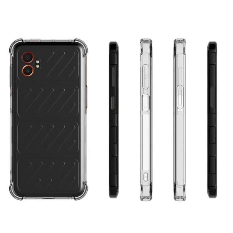 For Galaxy XCover7 Pro WANLONFENG Transparent Four-Corner Shockproof TPU Phone Case with Screen Film - Transparent
