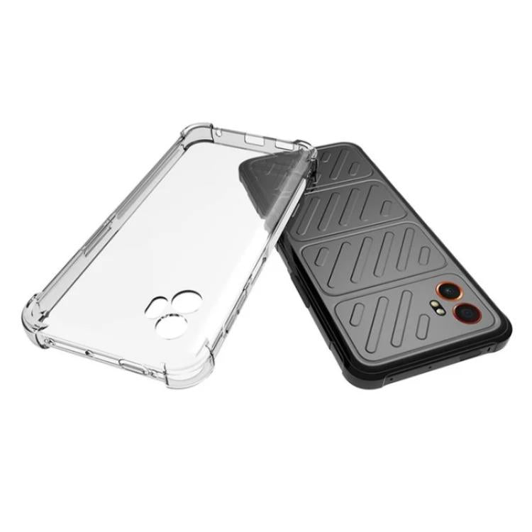 For Galaxy XCover7 Pro WANLONFENG Transparent Four-Corner Shockproof TPU Phone Case with Screen Film - Transparent