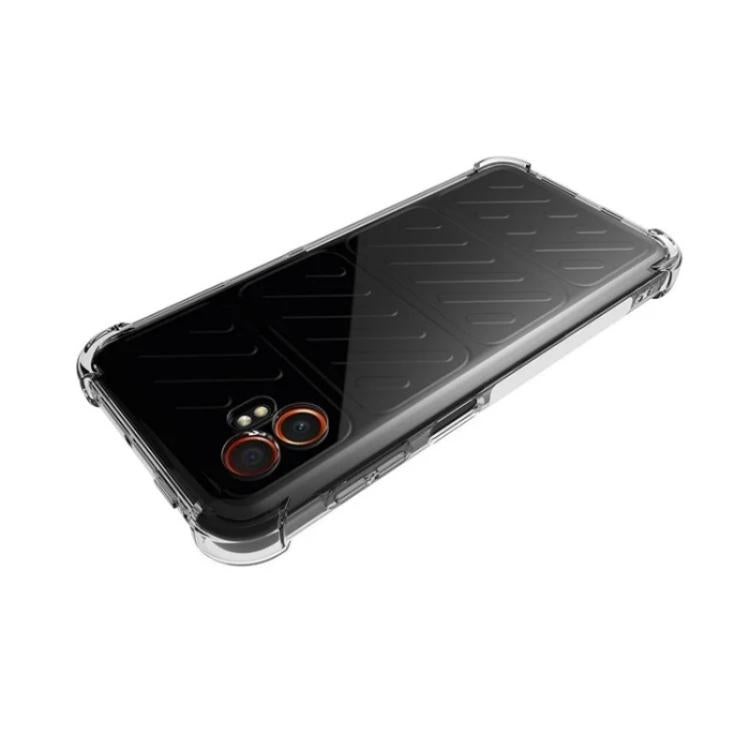 For Galaxy XCover7 Pro WANLONFENG Transparent Four-Corner Shockproof TPU Phone Case with Screen Film - Transparent