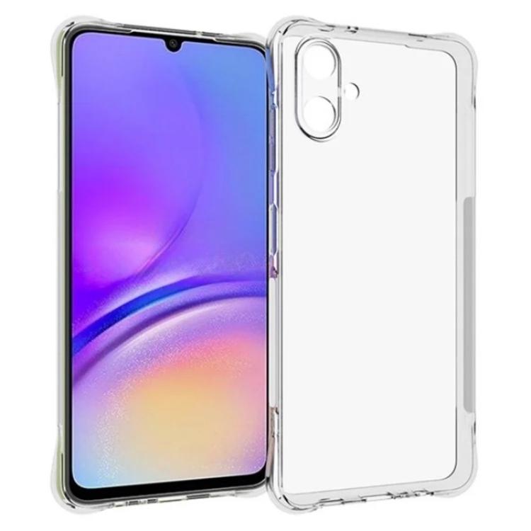 For Galaxy A06 4G WANLONFENG Transparent Four-Corner Shockproof TPU Phone Case with Screen Film - Transparent