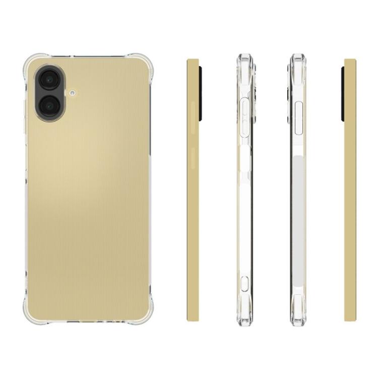 For Galaxy A07 4G WANLONFENG Transparent Four-Corner Shockproof TPU Phone Case with Screen Film - Transparent