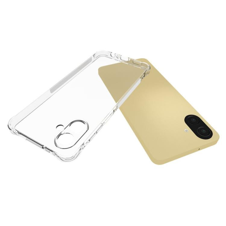 For Galaxy A07 4G WANLONFENG Transparent Four-Corner Shockproof TPU Phone Case with Screen Film - Transparent