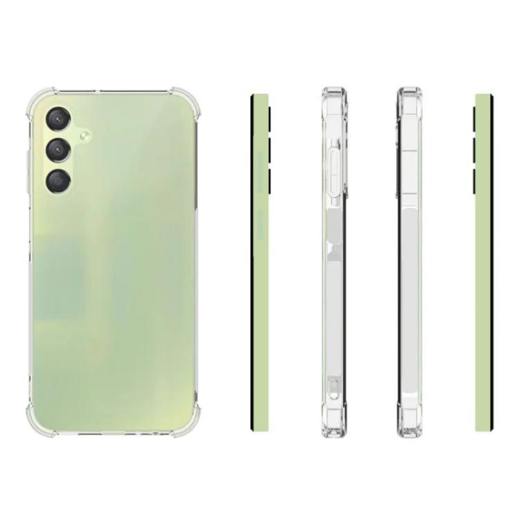 For Galaxy A15 4G / 5G WANLONFENG Transparent Four-Corner Shockproof TPU Phone Case with Screen Film - Transparent