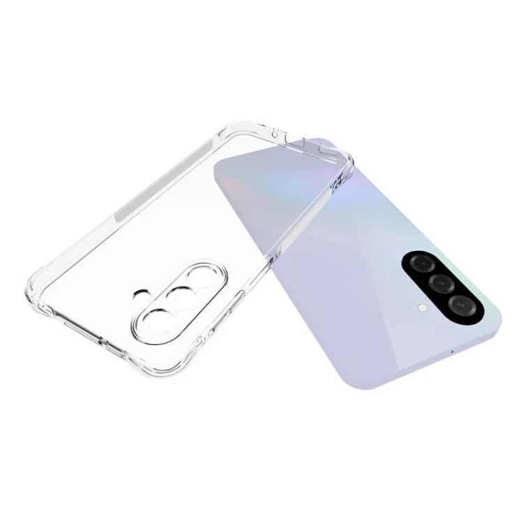 For Galaxy A26 5G WANLONFENG Transparent Four-Corner Shockproof TPU Phone Case with Screen Film - Transparent