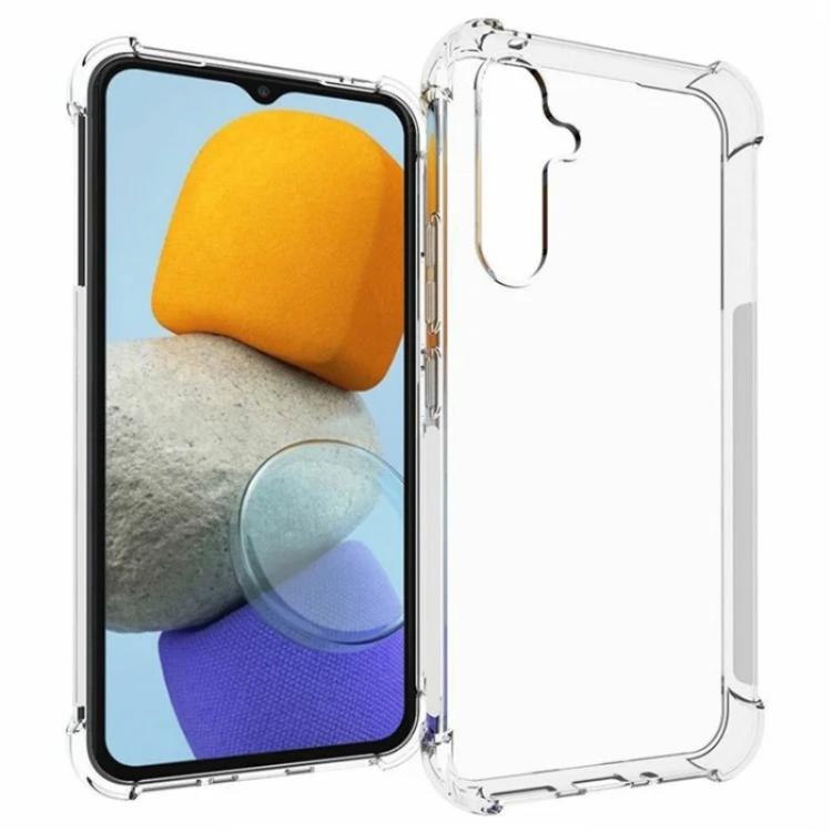 For Galaxy A54 5G WANLONFENG Transparent Four-Corner Shockproof TPU Phone Case with Screen Film - Transparent