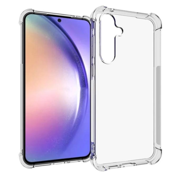 For Galaxy A55 5G WANLONFENG Transparent Four-Corner Shockproof TPU Phone Case with Screen Film - Transparent