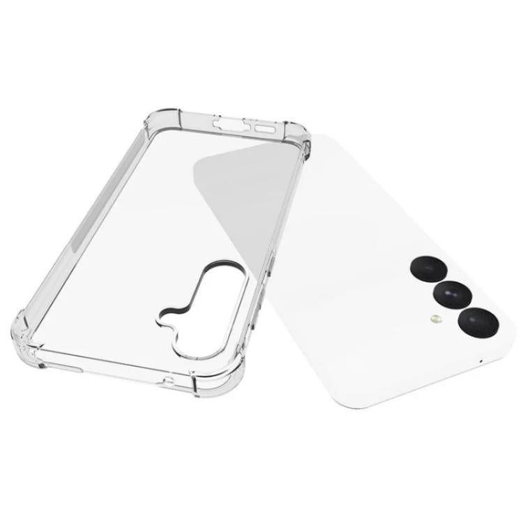 For Galaxy A55 5G WANLONFENG Transparent Four-Corner Shockproof TPU Phone Case with Screen Film - Transparent