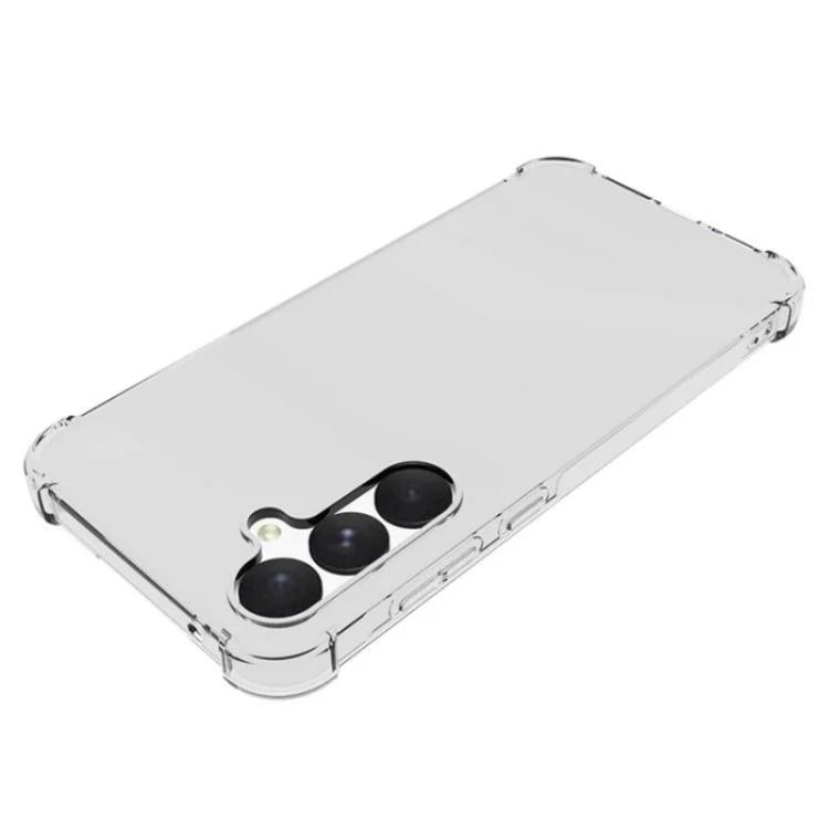 For Galaxy A55 5G WANLONFENG Transparent Four-Corner Shockproof TPU Phone Case with Screen Film - Transparent