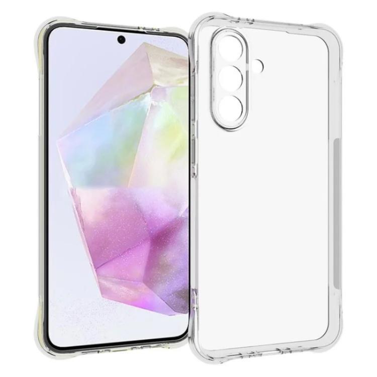 For Galaxy A56 5G WANLONFENG Transparent Four-Corner Shockproof TPU Phone Case with Screen Film - Transparent