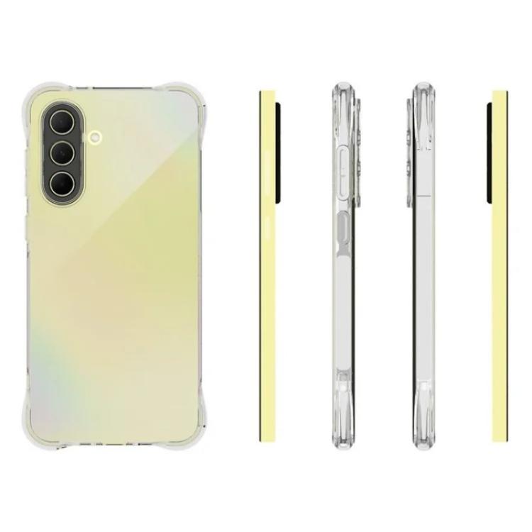 For Galaxy A56 5G WANLONFENG Transparent Four-Corner Shockproof TPU Phone Case with Screen Film - Transparent