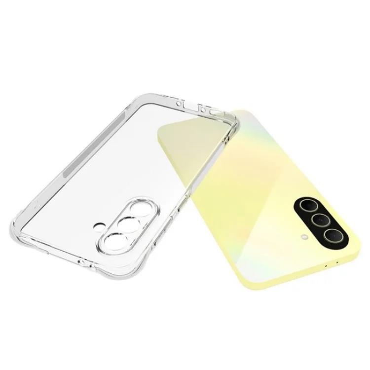For Galaxy A56 5G WANLONFENG Transparent Four-Corner Shockproof TPU Phone Case with Screen Film - Transparent