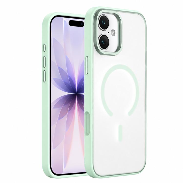 For iPhone 17 Colorful Skin-Friendly Metal Lens Frame Magnetic Phone Case