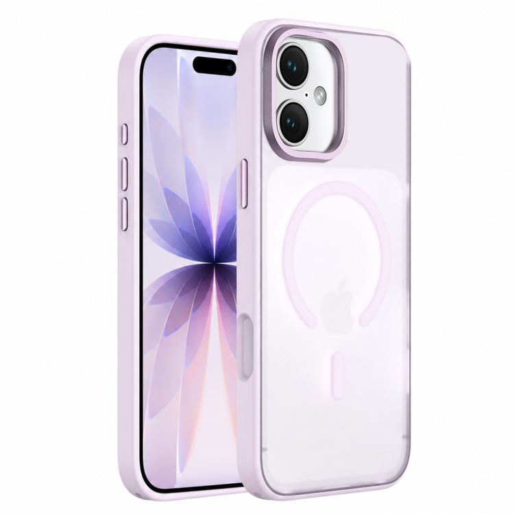 For iPhone 17 Colorful Skin-Friendly Metal Lens Frame Magnetic Phone Case