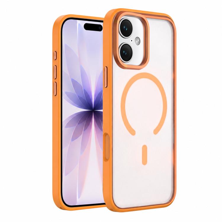 For iPhone 17 Colorful Skin-Friendly Metal Lens Frame Magnetic Phone Case