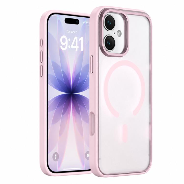 For iPhone 17 Colorful Skin-Friendly Metal Lens Frame Magnetic Phone Case