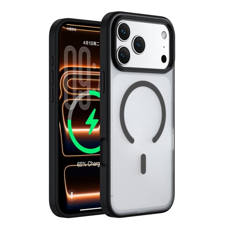 For iPhone 17 Pro Colorful Skin-Friendly Metal Lens Frame Magnetic Phone Case