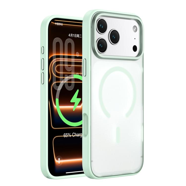 For iPhone 17 Pro Colorful Skin-Friendly Metal Lens Frame Magnetic Phone Case