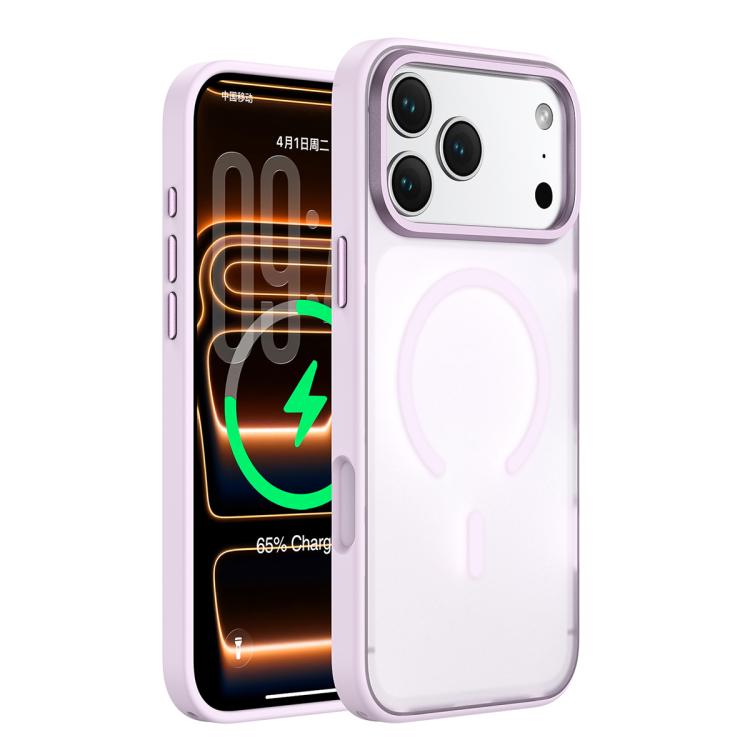 For iPhone 17 Pro Max Colorful Skin-Friendly Metal Lens Frame Magnetic Phone Case