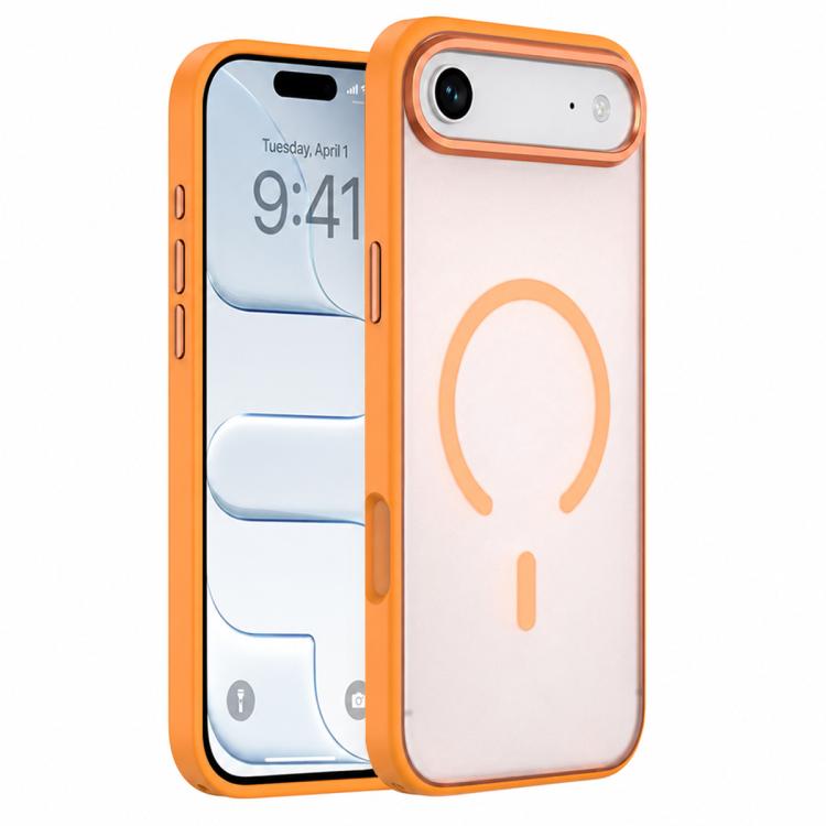 For iPhone Air Colorful Skin-Friendly Metal Lens Frame Magnetic Phone Case