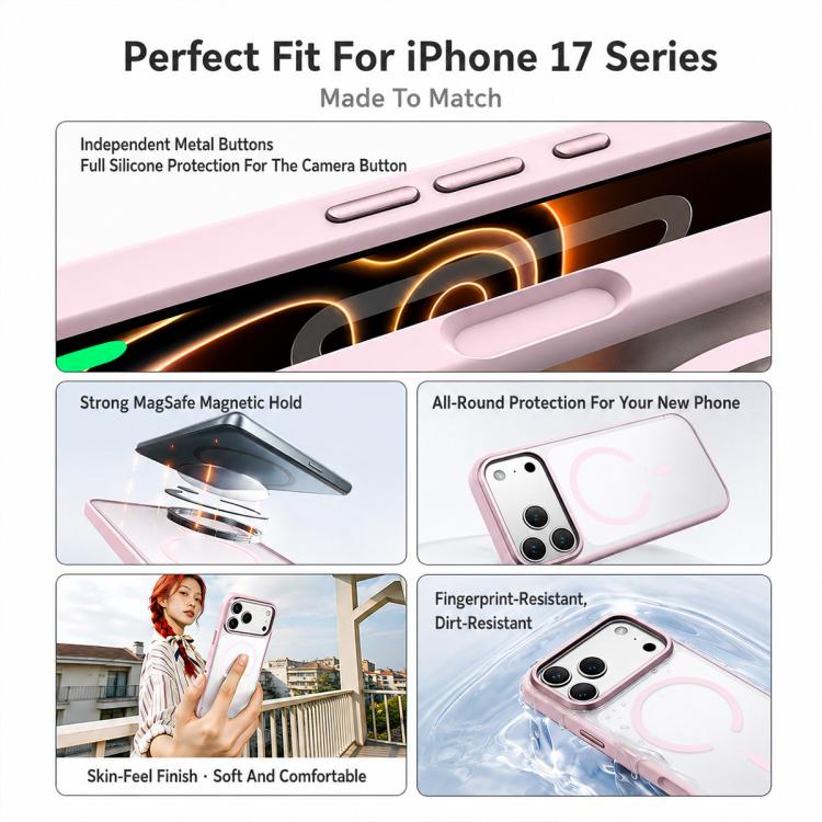 For iPhone Air Colorful Skin-Friendly Metal Lens Frame Magnetic Phone Case