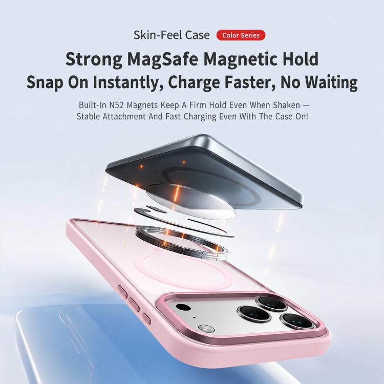 For iPhone Air Colorful Skin-Friendly Metal Lens Frame Magnetic Phone Case