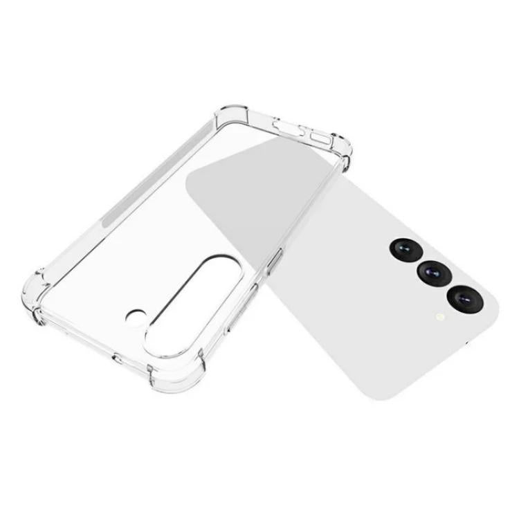 For Galaxy S23 5G WANLONFENG Transparent Four-Corner Shockproof TPU Phone Case with Screen Film - Transparent