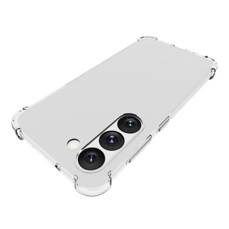 For Galaxy S23 5G WANLONFENG Transparent Four-Corner Shockproof TPU Phone Case with Screen Film - Transparent