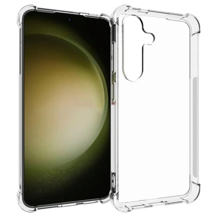 For Galaxy S24 5G WANLONFENG Transparent Four-Corner Shockproof TPU Phone Case with Screen Film - Transparent