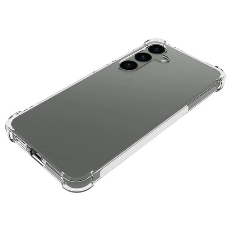 For Galaxy S24 5G WANLONFENG Transparent Four-Corner Shockproof TPU Phone Case with Screen Film - Transparent