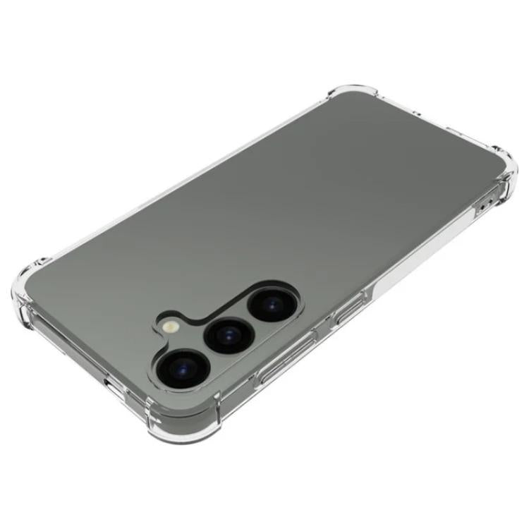 For Galaxy S24 5G WANLONFENG Transparent Four-Corner Shockproof TPU Phone Case with Screen Film - Transparent