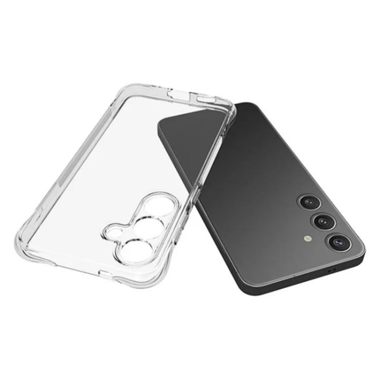 For Galaxy S25 5G WANLONFENG Transparent Four-Corner Shockproof TPU Phone Case with Screen Film - Transparent