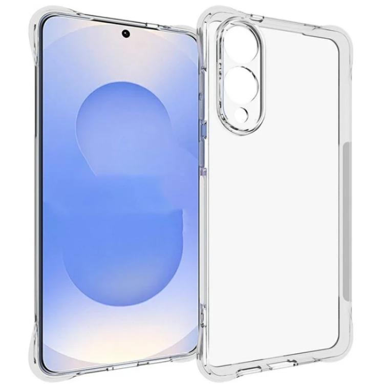 For Galaxy S25 Edge 5G WANLONFENG Transparent Four-Corner Shockproof TPU Phone Case with Screen Film - Transparent