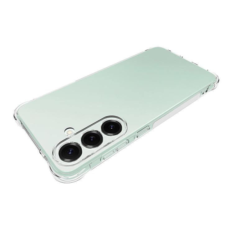 For Galaxy S25 FE 5G WANLONFENG Transparent Four-Corner Shockproof TPU Phone Case with Screen Film - Transparent