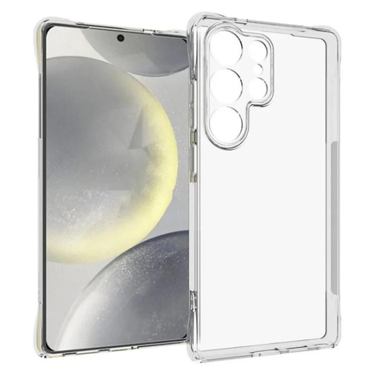 For Galaxy S25 Ultra 5G WANLONFENG Transparent Four-Corner Shockproof TPU Phone Case with Screen Film - Transparent