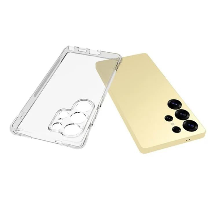 For Galaxy S25 Ultra 5G WANLONFENG Transparent Four-Corner Shockproof TPU Phone Case with Screen Film - Transparent