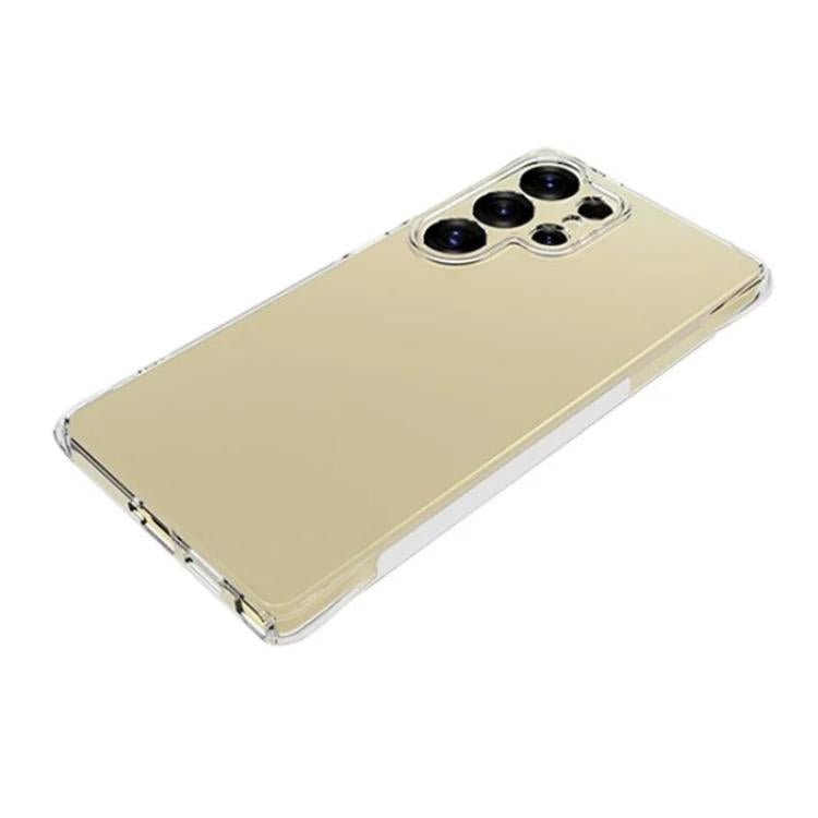 For Galaxy S25 Ultra 5G WANLONFENG Transparent Four-Corner Shockproof TPU Phone Case with Screen Film - Transparent