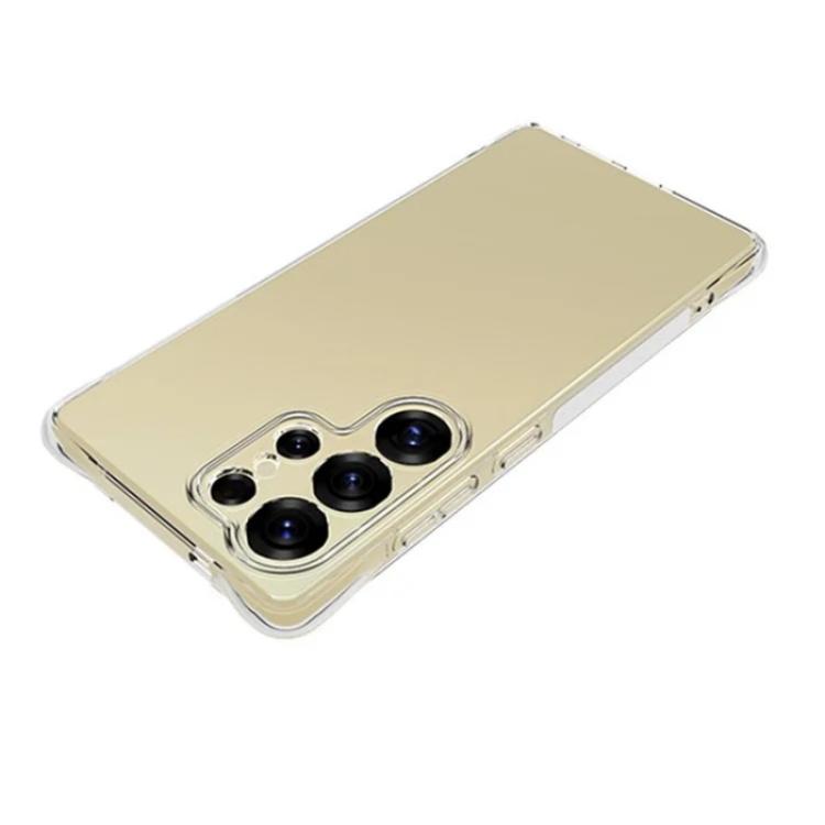 For Galaxy S25 Ultra 5G WANLONFENG Transparent Four-Corner Shockproof TPU Phone Case with Screen Film - Transparent