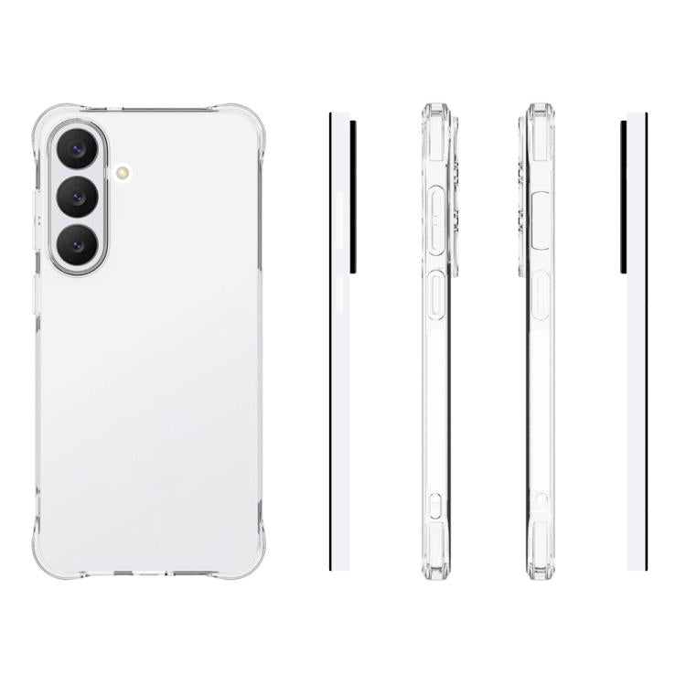For Galaxy S26 FE 5G WANLONFENG Transparent Four-Corner Shockproof TPU Phone Case with Screen Film - Transparent