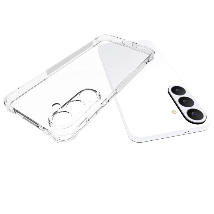 For Galaxy S26 FE 5G WANLONFENG Transparent Four-Corner Shockproof TPU Phone Case with Screen Film - Transparent